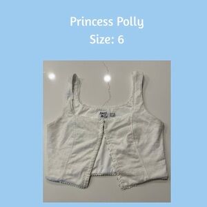 Princess Polly Ivory Buttoned Crop Top